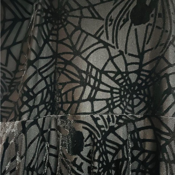 Blackmilk Burned Velvet Spiderweb Handkerchief Dress - Picture 3 of 4